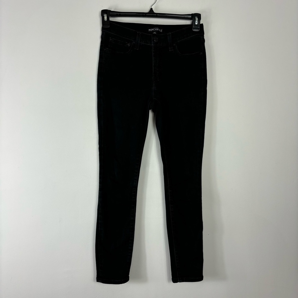 J. Crew Black Skinny Jeans Womens 27 Mid Rise Classic Denim Stretch Neutral